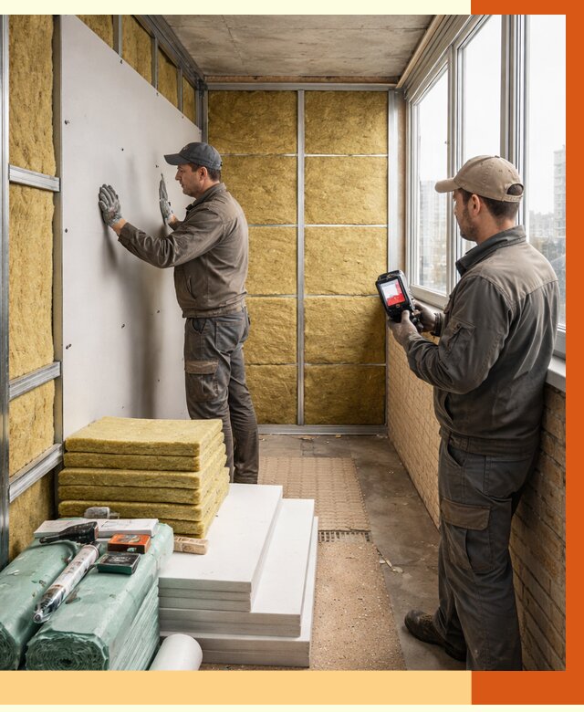 Утепление балкона в Кингисеппе от 4673 руб. под ключ | ТепломастерКгп